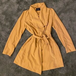 Mustard yellow lightweight trench coat
